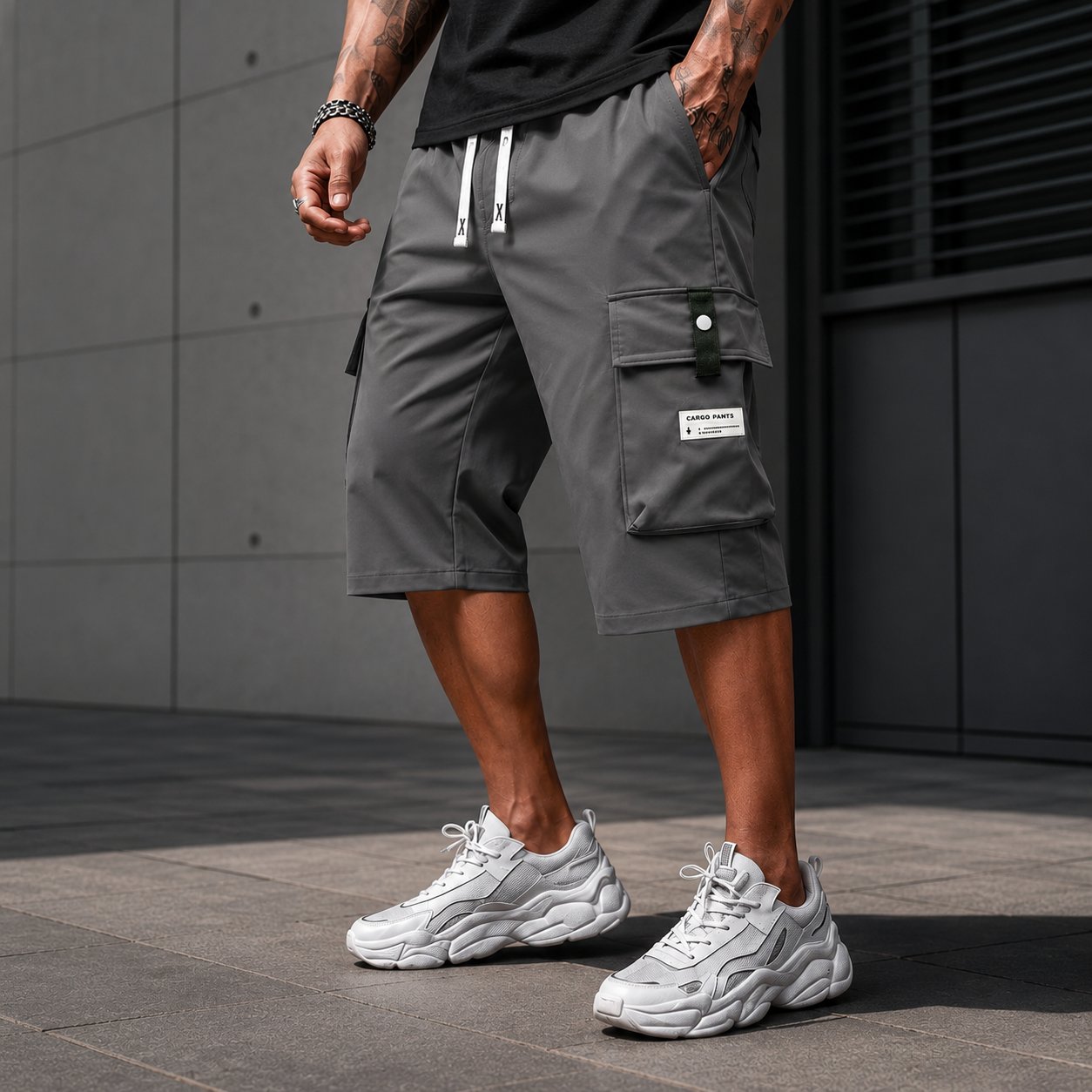⏳LAST DAY SALE 57% OFF !! 🔥Men's Casual Drawstring Capri Cargo Pants - Water-Resistant & Wrinkle-Free🎁 Buy 2 Free Shipping
