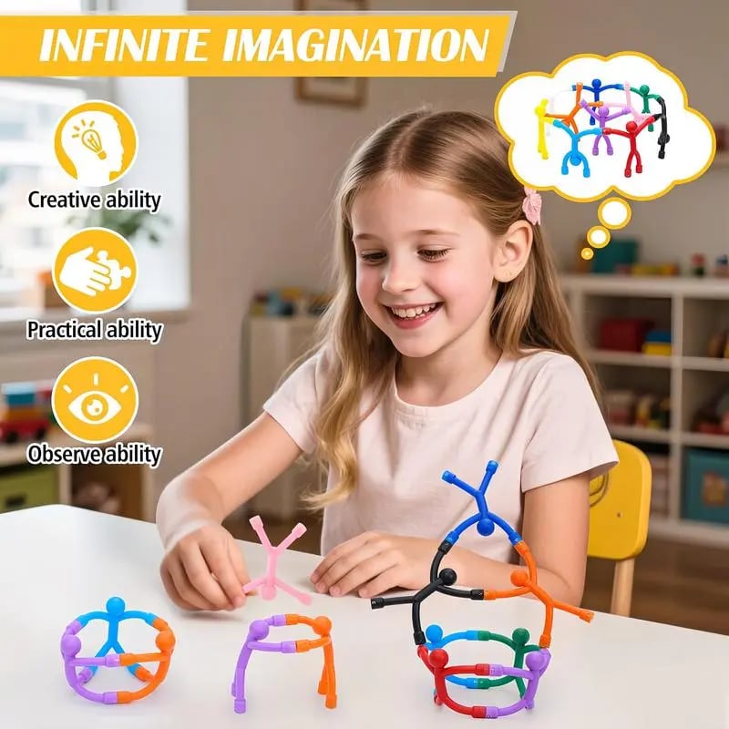 Magnetic Fidget Toys  Bright Solid Colors BPA-Free Sensory Building Fridge Kids Toys