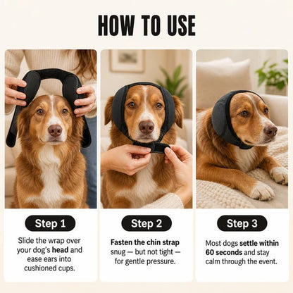 🐶 Sound-Dampening Dog Ear Wrap for Loud Noises & Calming Comfort