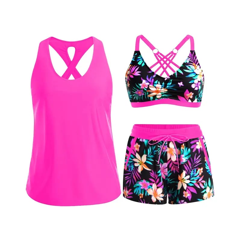 🏖️LAST DAY SALE 49% OFF 🔥Aqua Eve Three Piece Tankini with Shorts🩱
