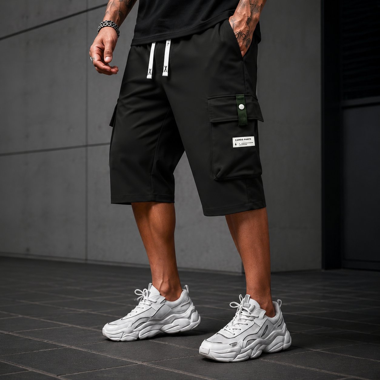⏳LAST DAY SALE 57% OFF !! 🔥Men's Casual Drawstring Capri Cargo Pants - Water-Resistant & Wrinkle-Free🎁 Buy 2 Free Shipping