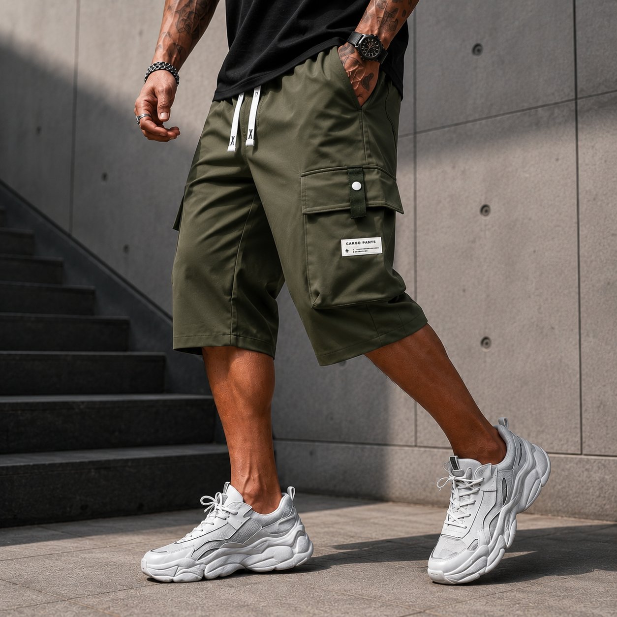 ⏳LAST DAY SALE 57% OFF !! 🔥Men's Casual Drawstring Capri Cargo Pants - Water-Resistant & Wrinkle-Free🎁 Buy 2 Free Shipping