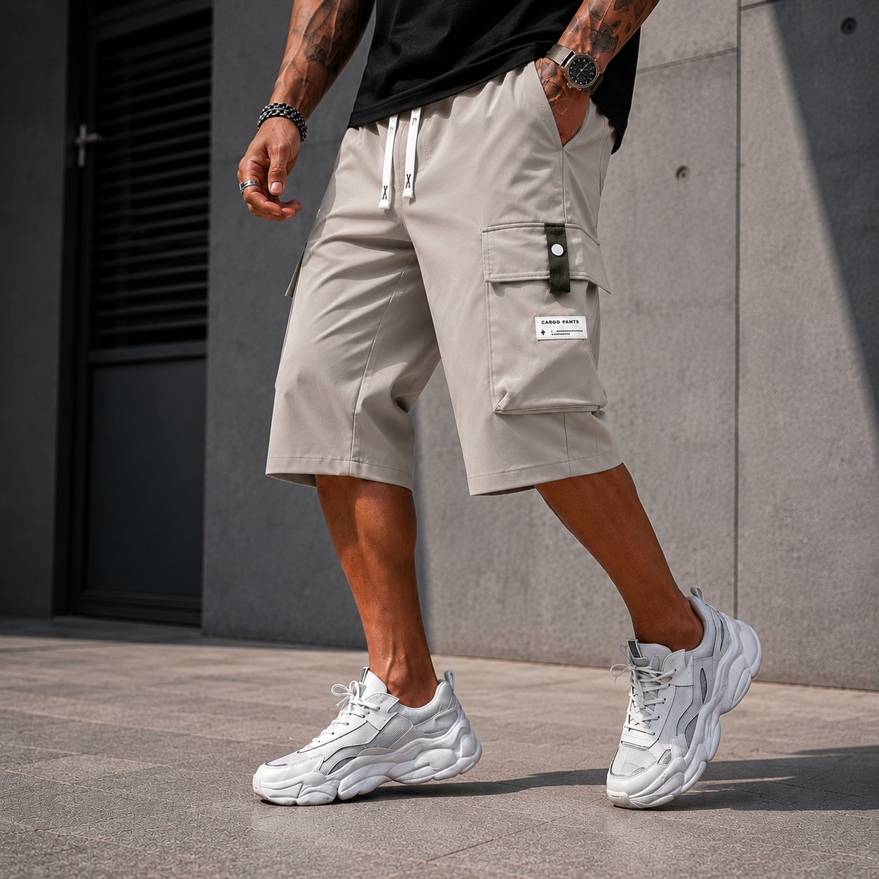 ⏳LAST DAY SALE 57% OFF !! 🔥Men's Casual Drawstring Capri Cargo Pants - Water-Resistant & Wrinkle-Free🎁 Buy 2 Free Shipping