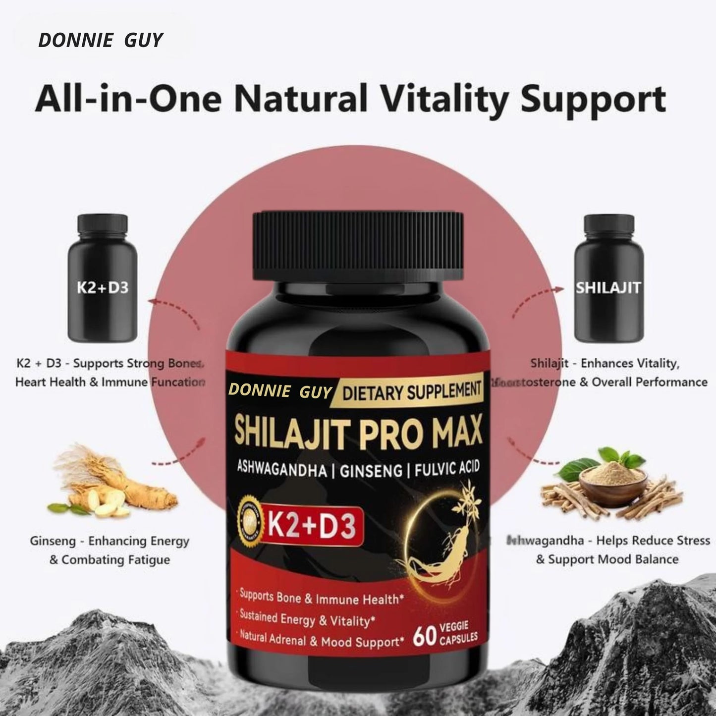 🏆Choice of 80% Tough Guys⏰Optimal*Shilajit PRO MAX with K2 & D3 - Premium Fulvic Acid & 84+ Minerals for Immune Support, Energy & Anti-Aging