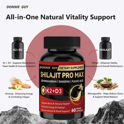 🏆Choice of 80% Tough Guys⏰Optimal*Shilajit PRO MAX with K2 & D3 - Premium Fulvic Acid & 84+ Minerals for Immune Support, Energy & Anti-Aging