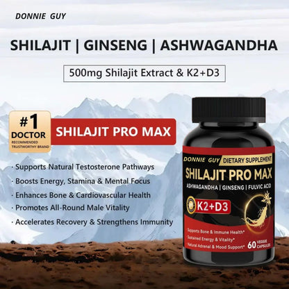 🏆Choice of 80% Tough Guys⏰Optimal*Shilajit PRO MAX with K2 & D3 - Premium Fulvic Acid & 84+ Minerals for Immune Support, Energy & Anti-Aging